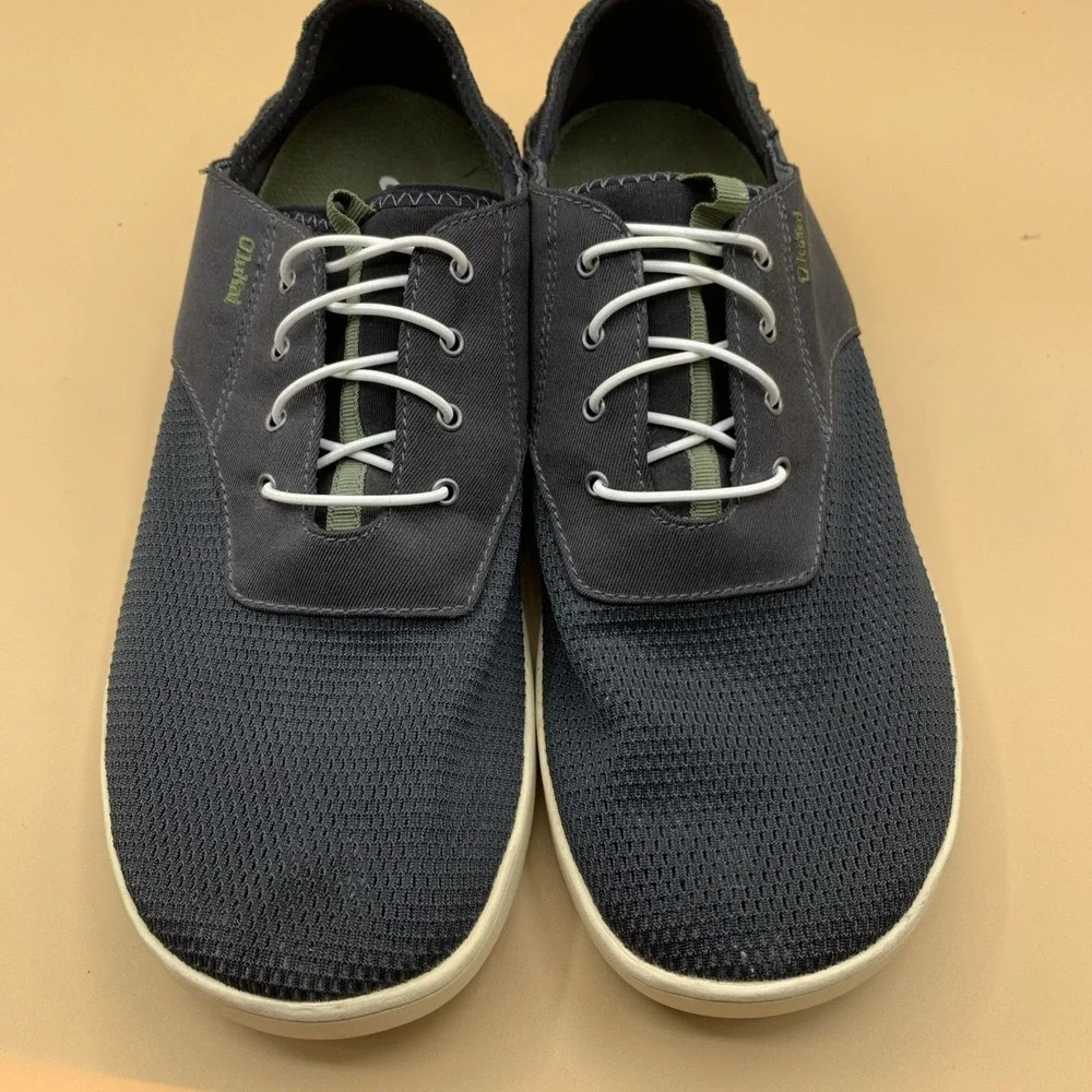 OluKai Nohea Moku No Tie Boat Shoe Men's Sz 12 Blue Slip On Convertible Sneaker